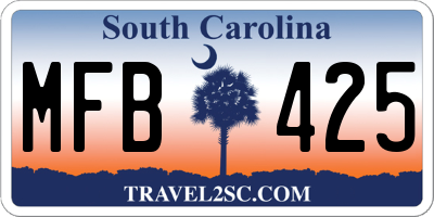 SC license plate MFB425