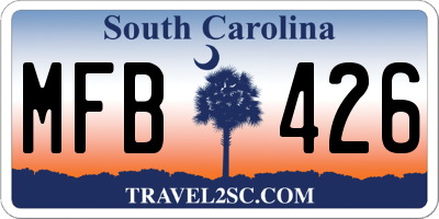 SC license plate MFB426