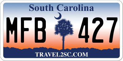 SC license plate MFB427