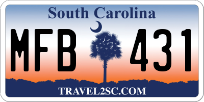 SC license plate MFB431