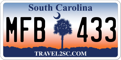 SC license plate MFB433