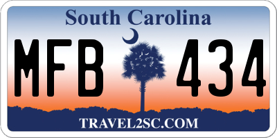 SC license plate MFB434