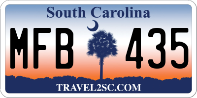 SC license plate MFB435