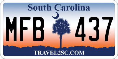 SC license plate MFB437