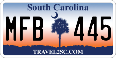SC license plate MFB445