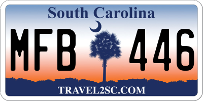 SC license plate MFB446