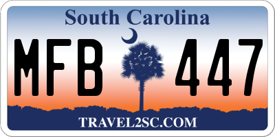 SC license plate MFB447