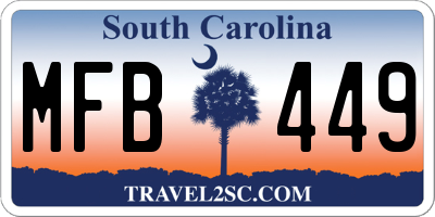 SC license plate MFB449