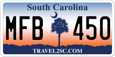 SC license plate MFB450