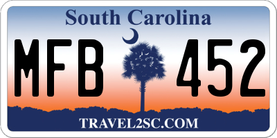 SC license plate MFB452