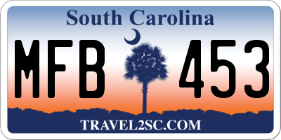 SC license plate MFB453