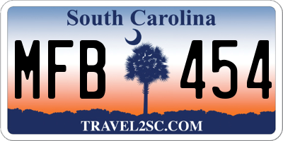 SC license plate MFB454