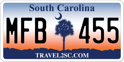 SC license plate MFB455