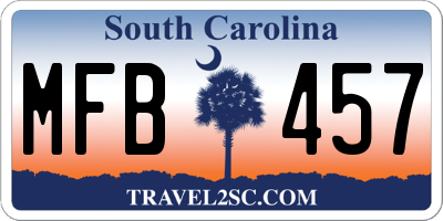 SC license plate MFB457