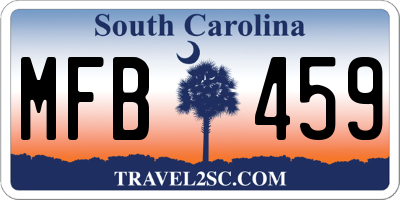 SC license plate MFB459