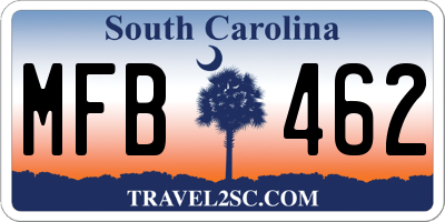 SC license plate MFB462