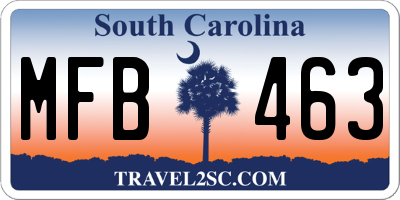 SC license plate MFB463