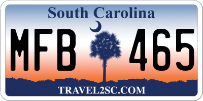 SC license plate MFB465