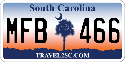 SC license plate MFB466