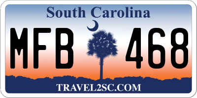SC license plate MFB468