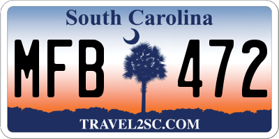 SC license plate MFB472