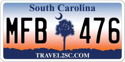 SC license plate MFB476