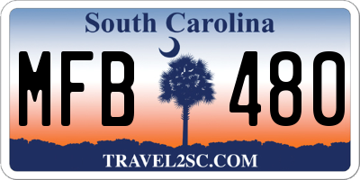 SC license plate MFB480