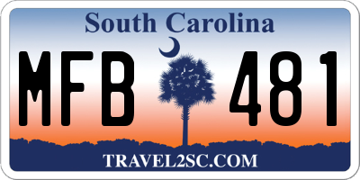 SC license plate MFB481