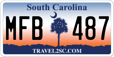 SC license plate MFB487