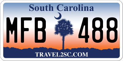 SC license plate MFB488