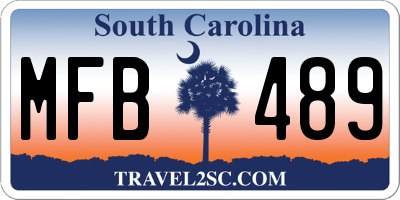 SC license plate MFB489