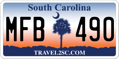 SC license plate MFB490