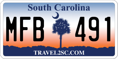 SC license plate MFB491