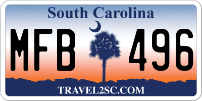 SC license plate MFB496