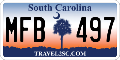 SC license plate MFB497