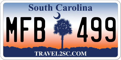 SC license plate MFB499