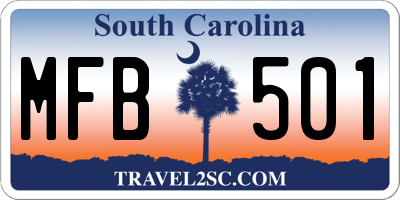 SC license plate MFB501