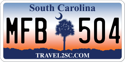 SC license plate MFB504