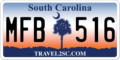 SC license plate MFB516