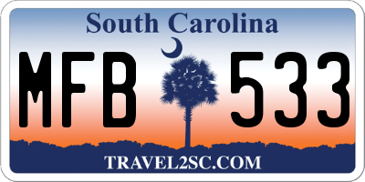 SC license plate MFB533
