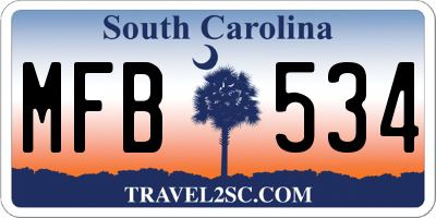 SC license plate MFB534