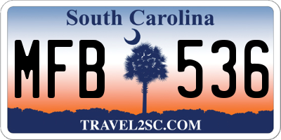 SC license plate MFB536