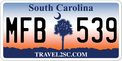 SC license plate MFB539