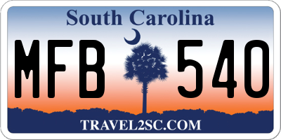 SC license plate MFB540