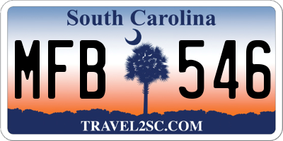 SC license plate MFB546