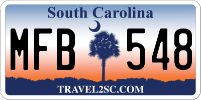 SC license plate MFB548