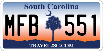 SC license plate MFB551