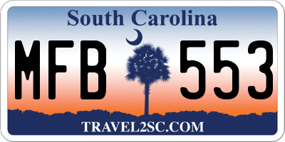 SC license plate MFB553