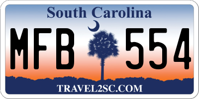 SC license plate MFB554