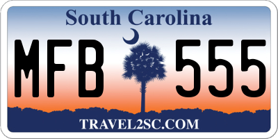 SC license plate MFB555